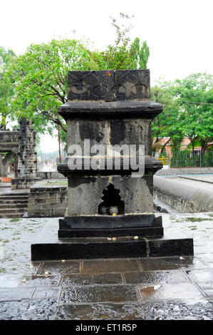 Tulsi vrindavan in stone at ardhnari nateshwar temple ; Velapur ; Solapur ; Maharashtra ; India Stock Photo