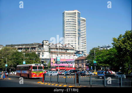 Bombay stock exchange and old building at kala ghoda chowk ; Bombay ; Mumbai ; Maharashtra ; India Stock Photo