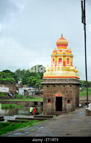 Shiva Temple, River Krishna, Satara, Maharashtra, India, Asia, Asian, Indian Stock Photo