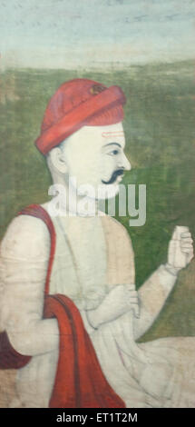 Painting of Maratha Sardar, Baroda Museum, Vadodara, Gujarat, India, Asia Stock Photo