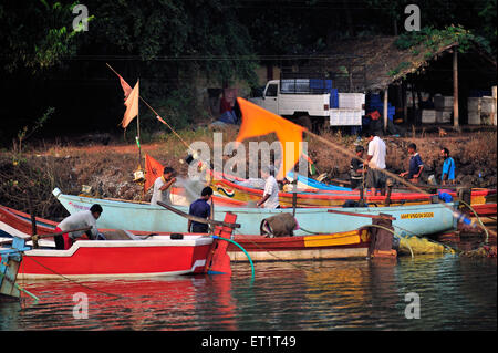 Indian fishing boats, Sindhudurg, Konkan, Maharashtra, India, Asia, Asian, Indian Stock Photo