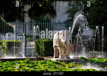 Marble Elephant at saheliyon ki bari garden in udaipur at rajasthan india Asia - Stock Photo