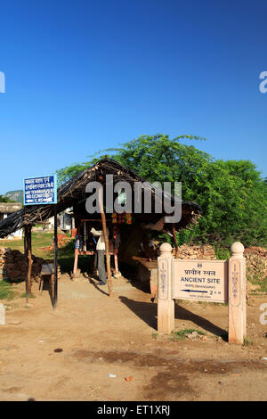 Ancient site signboard ; Bhangarh Fort ; Rundh Bhangarh ; Bhangarh ; Rajgarh ; Alwar ; Rajasthan ; India ; Asia Stock Photo