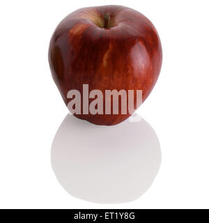 one red apple on white background Stock Photo