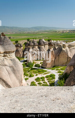 Typical fairy chimneys landscape in Pasabagi, Cappadocia, Turkey Stock Photo