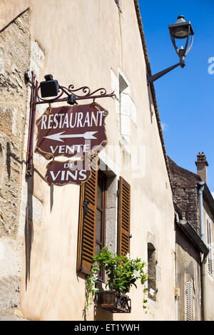 Pommard village wine tasting welcome sign, Burgundy, France Stock Photo