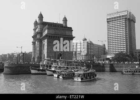 Gateway of India, Taj Mahal Hotel, Apollo Bunder, Colaba, Bombay, Mumbai, Maharashtra, India, Asia, Asian, Indian Stock Photo