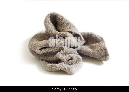 Crumpled grey colored napkin ; Mulund ; Bombay ; Mumbai ; Maharashtra ; India ; Asia Stock Photo