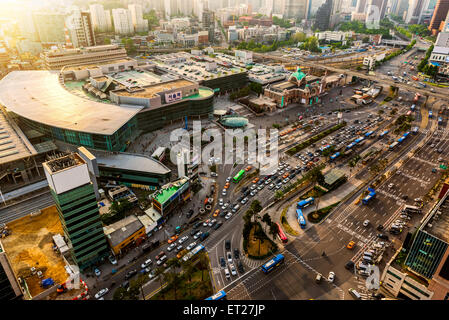 Seoul Station in late afternoon during rush hour. Stock Photo