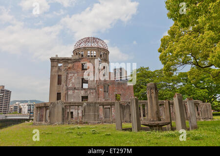 Hiroshima Peace Memorial (Atomic Bomb Dome or Genbaku Domu) in Hiroshima, Japan. UNESCO World Heritage Site Stock Photo