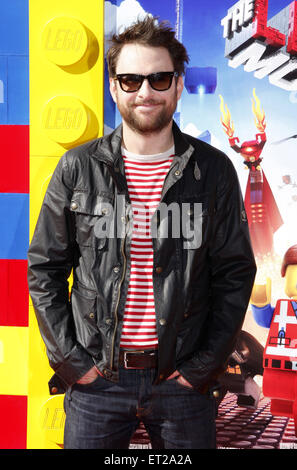 Charlie Day at the Los Angeles premiere of 'The LEGO Movie' held at the Regency Village Theatre in Los Angeles. Stock Photo