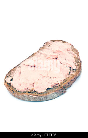 Slice of black bread and liver pate Stock Photo