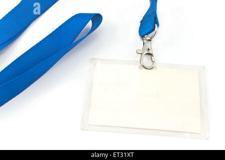 Blank ID card tag isolated on white Stock Photo