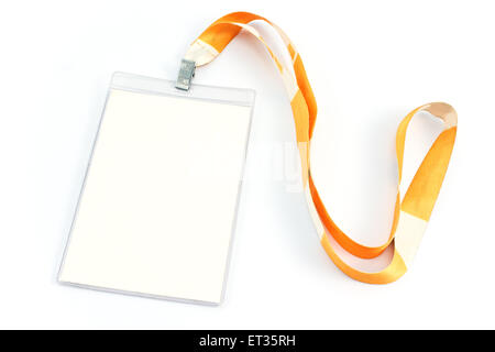 Blank ID card tag isolated on white Stock Photo