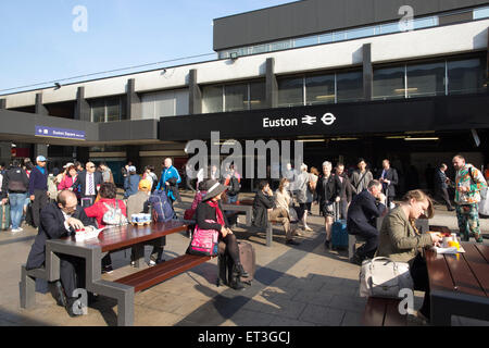 Euston Station Piazza, Central London, England, UK Stock Photo