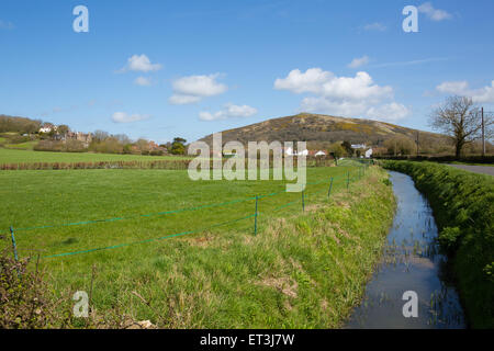 Crooks Peak hill Somerset countryside scene England UK part of the Wessex Walk Stock Photo