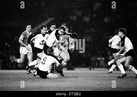The 1989 World Cup Challenge (also known as the Foster's World Cup Challenge) the first ever official World Cup Challenge match.  Widnes 30 - 18 Canberra Raiders held at Old Trafford, Manchester. 4th October 1989. Stock Photo