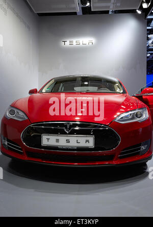 Berlin, Germany, a Tesla at the booth of Panasonic at the IFA 2014 Stock Photo