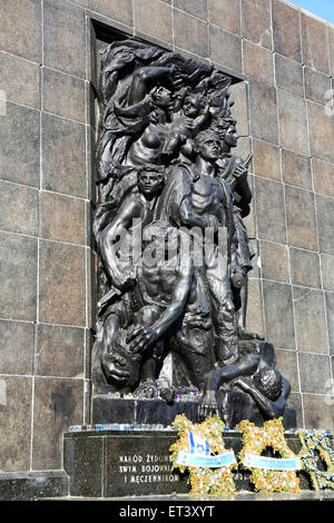 Memorial of the Heroes of the Warsaw Ghetto uprising at the POLIN Museum of the History of Polish Jews in Warsaw, Poland Stock Photo