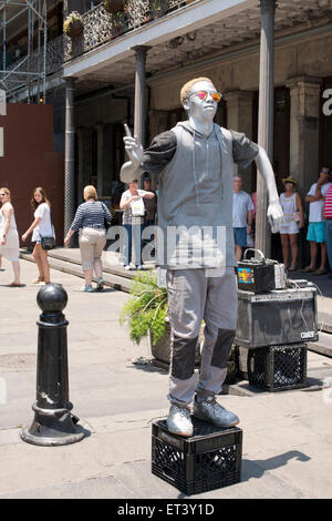 Street performer in New Orleans Louisiana Stock Photo