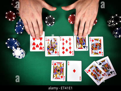 combination of poker Street, game concept Stock Photo