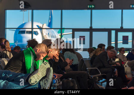 Passengers in departure lounge at Dublin Airport Ireland Stock Photo