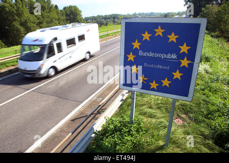 Iffezheim, Germany, RV en route to France Stock Photo