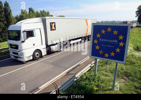 Iffezheim, Germany, truck en route to France Stock Photo
