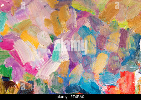 bright multicolored oil brush strokes as background Stock Photo