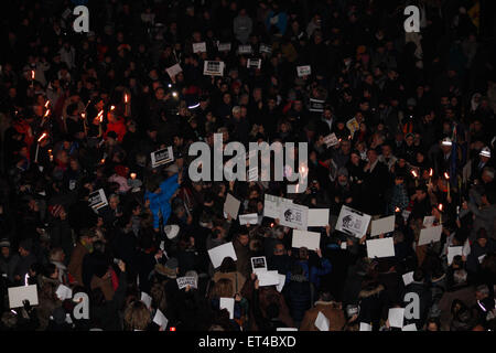 A vigil is held in Turin for the victims of the Charlie Hebdo terror attack that took place in Paris on Wednesday (07Jan15)  Featuring: Atmosphere Where: Turin, Italy When: 08 Jan 2015 Credit: IPA/WENN.com  **Only available for publication in UK, USA, Germany, Austria, Switzerland** Stock Photo