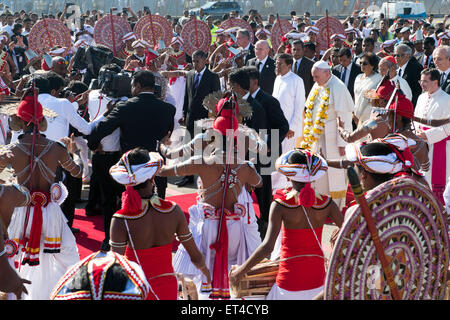 Pope Francis arrives in Colombo, Sri Lanka  Featuring: Pope Francis Where: Colombo, Sri Lanka When: 13 Jan 2015 Credit: IPA/WENN.com  **Only available for publication in UK, USA, Germany, Austria, Switzerland** Stock Photo