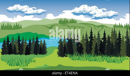 beauty forest with landscape background Stock Vector Image & Art - Alamy