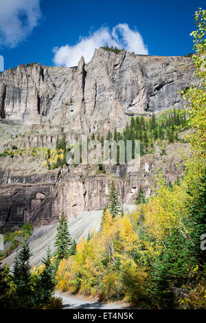 Fall color in the mountains near Telluride, Colorado. Stock Photo