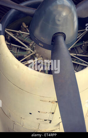 Propeller of a vintage aircraft Stock Photo