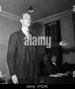 Tony Benn, Member of Parliament for Bristol South East, General Election Campaign 1955, pictured at Barrow Hill Primary School, Marylebone, 19th May 1955. Stock Photo