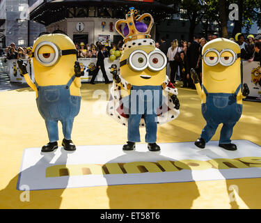 Minions - King Bob, Kevin and Stuart arrives on the yellow carpet for the The World Premiere of ‘Minions'  on 11/06/2015 at ODEON Leicester Square, London. Picture by Julie Edwards Stock Photo