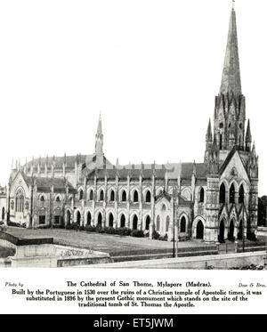 Catholic Community Cathedral of San Thome Mylapore Madras built by Portuguese in 1530 Tamil Nadu India Stock Photo