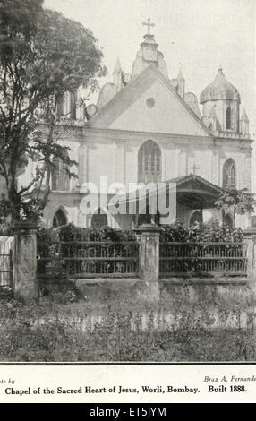 Catholic Community Chapel of Sacred Heart of Jesus built in 1888 ; Worli ; Bombay Mumbai ; Maharashtra ; India Stock Photo