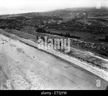 Aerial scenes of Southend Beach, Southend-on-Sea, Essex. 6th June 1960 ...