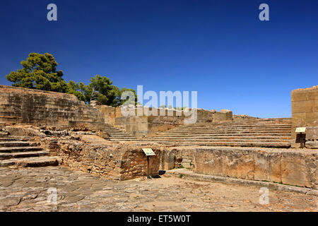 Partial view of the Minoan palace in Phaistos (or 'Festos') in South Crete, Heraklion prefecture, Greece Stock Photo