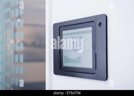 Control panel mounted on wall, Munich, Bavaria, Germany Stock Photo