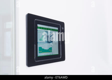 Control panel mounted on wall, Munich, Bavaria, Germany Stock Photo