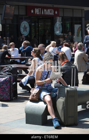 Euston Station Piazza, Central London, England, UK Stock Photo