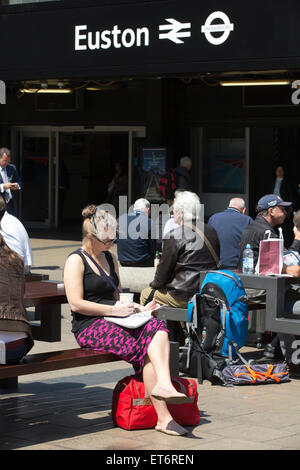 Euston Station Piazza, Central London, England, UK Stock Photo