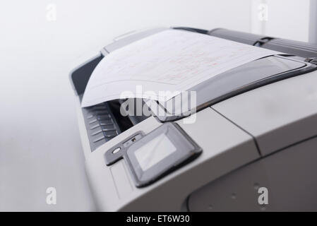 Close-up of plotter with plan, Munich, Bavaria, Germany Stock Photo
