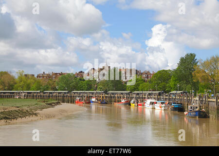 Fishing boats moored at Rye, East Sussex, England, Britain, UK Stock Photo