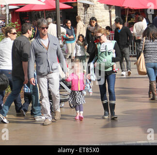 The Killing star, Mireille Enos with husband Alan Ruck take their family Christmas shopping at The Grove in Hollywood  Featuring: Mireille Enos, Alan Ruck, Vesper Vivianne Ruck, Sam Ruck Where: Los Angeles, California, United States When: 21 Dec 2014 Credit: WENN.com