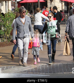 The Killing star, Mireille Enos with husband Alan Ruck take their family Christmas shopping at The Grove in Hollywood  Featuring: Mireille Enos, Alan Ruck, Vesper Vivianne Ruck, Sam Ruck Where: Los Angeles, California, United States When: 21 Dec 2014 Credit: WENN.com