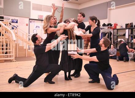 Media day for the Broadway musical 'Gigi' held at the New 42nd Street Studios - Rehearsal  Featuring: Vanessa Hudgens, cast Where: New York, New York, United States When: 22 Dec 2014 Credit: Joseph Marzullo/WENN.com Stock Photo