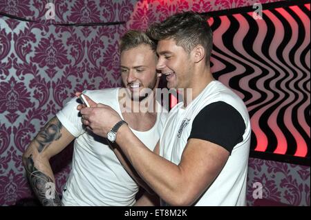 Geordie Shore cast members Kyle Christie and Scott Timlin meet and greet fans at Time: Bar & Venue  Featuring: Kyle Christie, Scotty T, Scott Timlin Where: Dublin, Ireland When: 27 Dec 2014 Credit: WENN.com Stock Photo